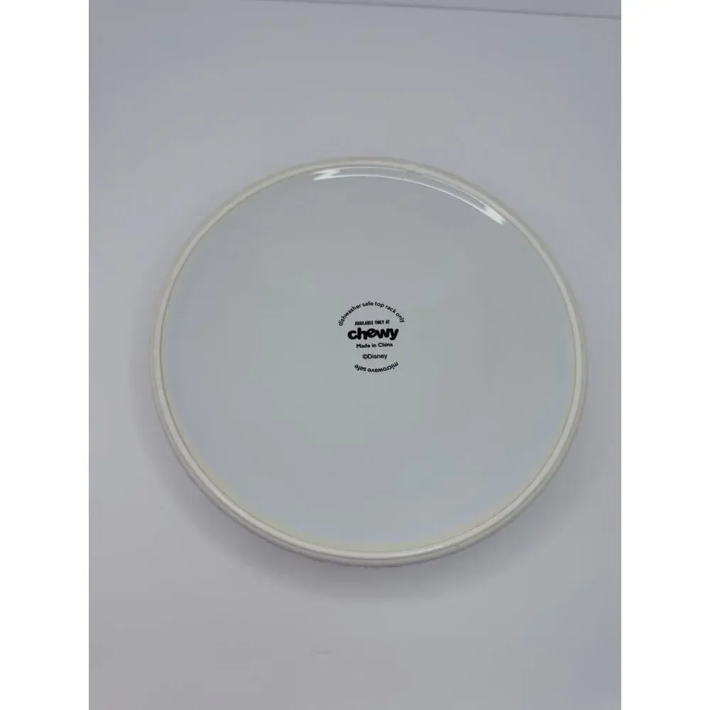 Disney Chewy Mickey Mouse Lines‎ White Black Pet Dog Cat Food Water Bowl